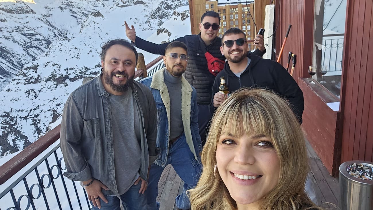 En la terraza con Andy
